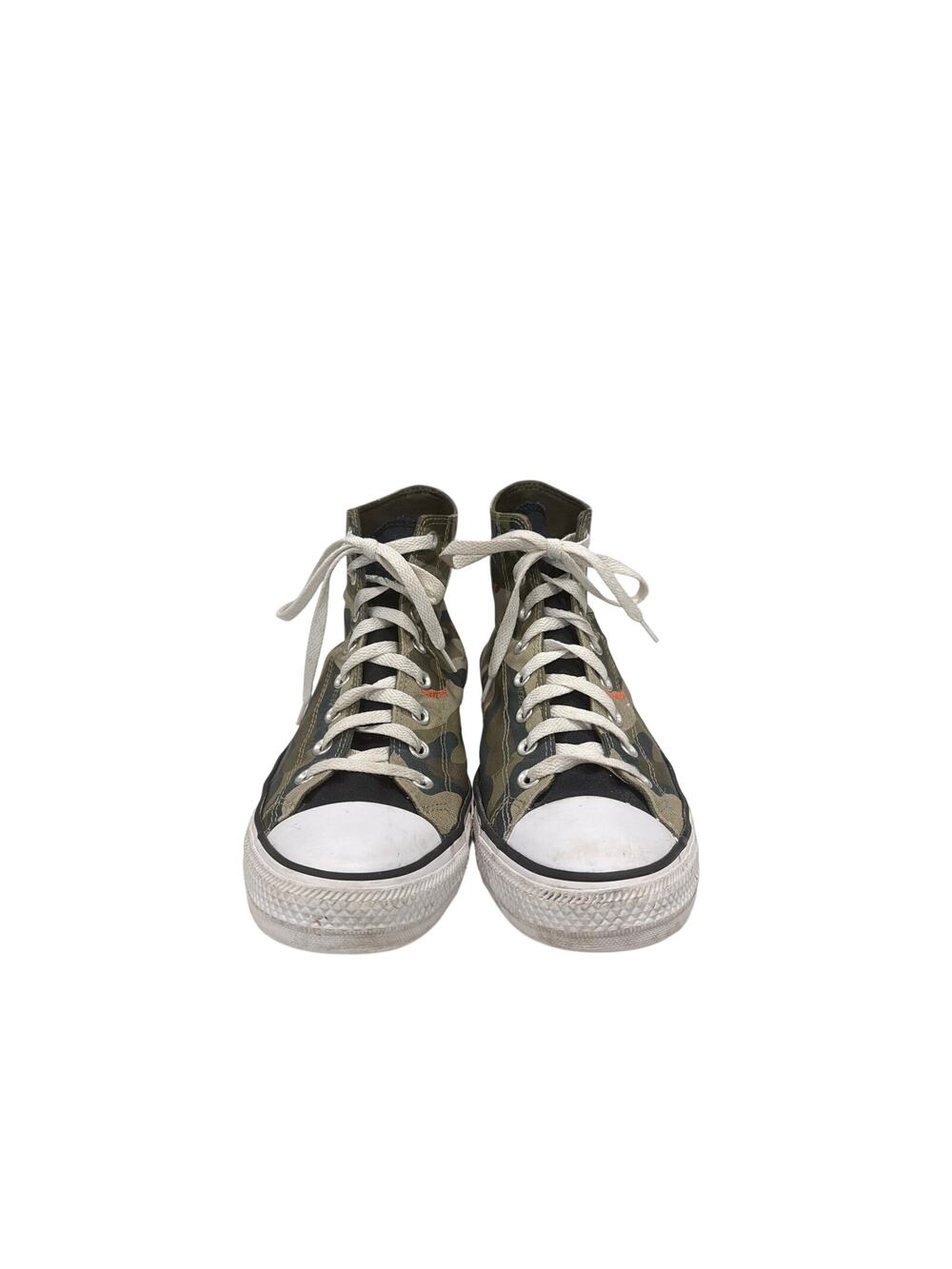 Converse Chuck Taylor 10.5 All Star Hi sneakers camouflage with orange branding